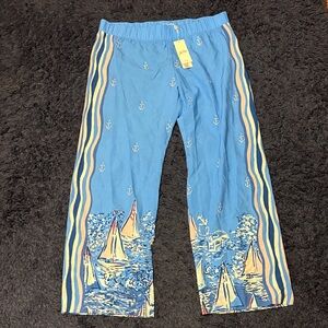 Lilly Pulitzer Bal Harbour Blue Nautical Print Pants